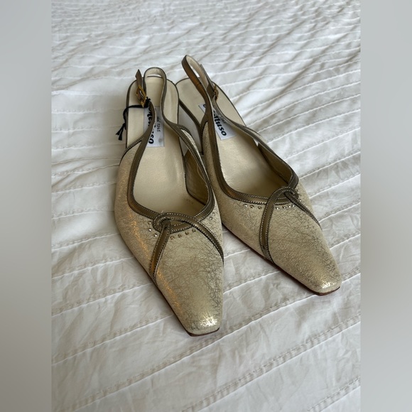 Brand New Italian Swarovski Crystal Slingback Kitten Heels - Picture 8 of 12